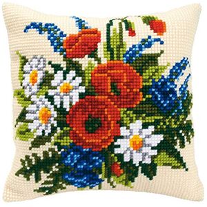 Vervaco Cross Stitch Cushion: Mixed Flowers,Setof1, Vervaco Cross Stitch Cushion: Mixed Flowers,Setof1,