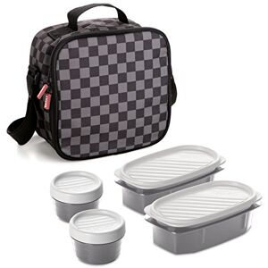 TATAY Cool Bag Lunch Box Urban Food Casual 3L 4 Containers: 2x0.5L + 2x0.2L Waterproof Triple-Layer Insulation Semi-Rigid Body Inner Pocket 22.5x10x22 cm, Checkered TATAY Cool Bag Lunch Box Urban Food Casual 3L 4 Containers: 2x0.5L + 2x0.2L Waterproof Triple-Layer Insulation Semi-Rigid Body Inner Pocket 22.5x10x22 cm, Checkered