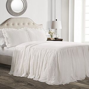 Lush Decor Ruffle Skirt Bedspread, Polyester, White, Full Lush Decor Ruffle Skirt Bedspread, Polyester, White, Full