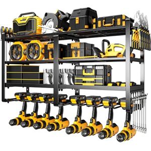 POKIPO Power Tool Organizer Wall Mount, Extended Large Heavy Duty 8 Drill Holder, 4 Layer Garage Tool Organizer and Storage, Utility Racks Suitable for Workshop, Garage Cordless Drill POKIPO Power Tool Organizer Wall Mount, Extended Large Heavy Duty 8 Drill Holder, 4 Layer Garage Tool Organizer and Storage, Utility Racks Suitable for Workshop, Garage Cordless Drill