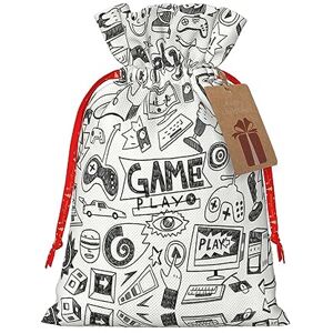 EniLsa Video Game Boys Print Xmas Drawstring Gift Bag,Gifts Decorations For Christmas Party Supplies,8.3 X 11.8 In EniLsa Video Game Boys Print Xmas Drawstring Gift Bag,Gifts Decorations For Christmas Party Supplies,8.3 X 11.8 In