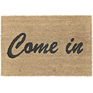 Relaxdays Come in Print Welcome Doormat Rubber, 40 x 60 cm, Door Mat Inside & Outside, Non-Slip, Natural Coir/Black Relaxdays Come in Print Welcome Doormat Rubber, 40 x 60 cm, Door Mat Inside & Outside, Non-Slip, Natural Coir/Black