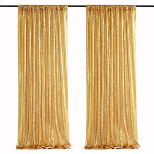 SoarDream Gold Sequin Backdrop Curtain Panels Stage 2 Pieces 2FTx8FT Wedding Party Background Drapes SoarDream Gold Sequin Backdrop Curtain Panels Stage 2 Pieces 2FTx8FT Wedding Party Background Drapes