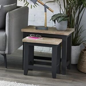 Julian Bowen Bordeaux Nest Of Tables, Dark Grey Julian Bowen Bordeaux Nest Of Tables, Dark Grey