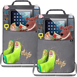Termichy Backrest Protector Car Children, Car Organiser, Car Back Seat Children, Waterproof Tarpaulin Kick Mat Protector for Car Seat Back with Large Storage Bag (Pack of 2, Grey) Termichy Backrest Protector Car Children, Car Organiser, Car Back Seat Children, Waterproof Tarpaulin Kick Mat Protector for Car Seat Back with Large Storage Bag (Pack of 2, Grey)