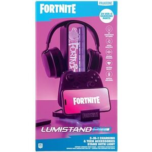 Paladone Fortnite 3-in-1 Headphone Stand and Tech Charging Station with Console Controller Cradle and 2 USB-C Ports, RGB Colour Changing Light Panel, Officially Licensed Gift for Gamers Paladone Fortnite 3-in-1 Headphone Stand and Tech Charging Station with Console Controller Cradle and 2 USB-C Ports, RGB Colour Changing Light Panel, Officially Licensed Gift for Gamers