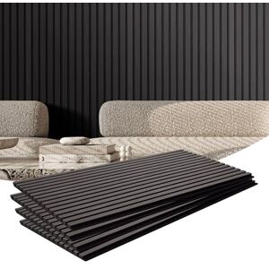 VEVOR Wood Slat Acoustic Panels, 23.6 x 47.2 inch, MDF Accent Wooden Wall Panels for Modern Interior Wall Decor, Faux Wood Wall Board Panels for Noise Reduction, Black Oak VEVOR Wood Slat Acoustic Panels, 23.6 x 47.2 inch, MDF Accent Wooden Wall Panels for Modern Interior Wall Decor, Faux Wood Wall Board Panels for Noise Reduction, Black Oak