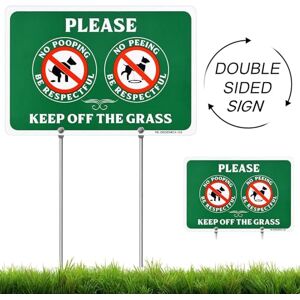 MUXYH Double Sided No Peeing and No Pooping Dog Sign, Please Be Respectful, Keep Off The Grass, All Metal Construction Yard Sign, 12" x 9", with Long Metal Stakes, Weatherproof Outdoor use MUXYH Double Sided No Peeing and No Pooping Dog Sign, Please Be Respectful, Keep Off The Grass, All Metal Construction Yard Sign, 12" x 9", with Long Metal Stakes, Weatherproof Outdoor use