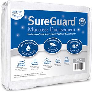SureGuard Mattress Protectors Full XL (9-12 in. Deep) SureGuard Mattress Encasement 100% Waterproof, Bed Bug Proof, Hypoallergenic Premium Zippered Six-Sided Cover SureGuard Mattress Protectors Full XL (9-12 in. Deep) SureGuard Mattress Encasement 100% Waterproof, Bed Bug Proof, Hypoallergenic Premium Zippered Six-Sided Cover