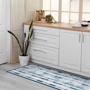 Dekoidea Blue Tropical Vinyl Rug - Bathroom & Kitchen Mat Dekoidea Blue Tropical Vinyl Rug - Bathroom & Kitchen Mat