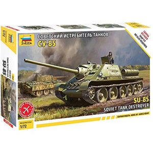 Zvezda 1/72 SU-85 Self Propelled Gun Plastic Tank Model Kit, Plastic Model Kit (Disassembled), 81 Piece, Plastic Zvezda 1/72 SU-85 Self Propelled Gun Plastic Tank Model Kit, Plastic Model Kit (Disassembled), 81 Piece, Plastic