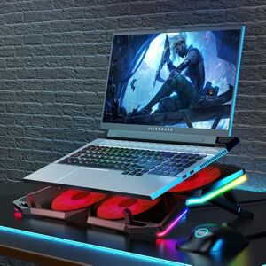 Offgridtec Laptop Cooler K25 Pro Ventilated Stand with 4 Quiet Fans at 1100 RPM, 2 USB Ports, Height Adjustable, Ergonomic Design for Gaming Consoles & Laptops Red Offgridtec Laptop Cooler K25 Pro Ventilated Stand with 4 Quiet Fans at 1100 RPM, 2 USB Ports, Height Adjustable, Ergonomic Design for Gaming Consoles & Laptops Red