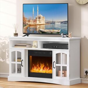 YITAHOME Electric fire and surround, tv stand with fireplace for 50" TVs, Electric Fireplace for living room with Adjustable Flame, Overheat Protection Fireplace Heater & Remote Controls(White) YITAHOME Electric fire and surround, tv stand with fireplace for 50" TVs, Electric Fireplace for living room with Adjustable Flame, Overheat Protection Fireplace Heater & Remote Controls(White)