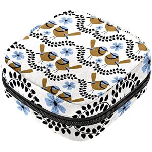 Generic Sanitary Napkin Storage Bag, Feminine Product Pouches Portable Period Kit Bag for Girls Women Ladies Blue Wren Repeat Pattern Generic Sanitary Napkin Storage Bag, Feminine Product Pouches Portable Period Kit Bag for Girls Women Ladies Blue Wren Repeat Pattern