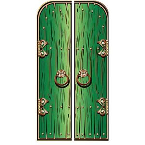 STAR CUTOUTS SC1697 Fantasy/Magical/Fairy Double Doors Large Height 195cm Width 94cm Green, Solid, Multicolour, Regular STAR CUTOUTS SC1697 Fantasy/Magical/Fairy Double Doors Large Height 195cm Width 94cm Green, Solid, Multicolour, Regular