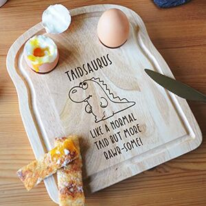 eBuyGB Taidsaurus Breakfast Board, Dinosaur Dippy Egg & Soldiers, Toast Shaped Serving Board, Taid Birthday Gift, Present for Welsh Grandad eBuyGB Taidsaurus Breakfast Board, Dinosaur Dippy Egg & Soldiers, Toast Shaped Serving Board, Taid Birthday Gift, Present for Welsh Grandad