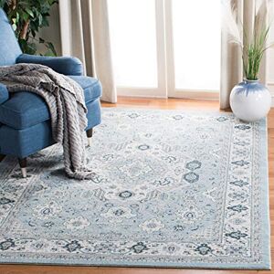 Safavieh Traditional Rug for Living Room, Dining Room, Bedroom Isabella Collection, Short Pile, in Blue and Creme, 122 X 183 cm Safavieh Traditional Rug for Living Room, Dining Room, Bedroom Isabella Collection, Short Pile, in Blue and Creme, 122 X 183 cm