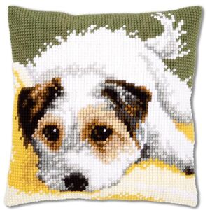 Vervaco Cross Stitch Kit: Cushion: Dog Wagging It's Tail, NA, 40 x 40cm Vervaco Cross Stitch Kit: Cushion: Dog Wagging It's Tail, NA, 40 x 40cm
