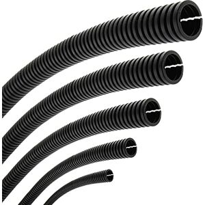 SeKi Flexible Corrugated Pipe Inner Diameter 12 mm 20 m Slotted Open Marten Protection Empty Tube Cable Protection Cable Sheath Black SeKi Flexible Corrugated Pipe Inner Diameter 12 mm 20 m Slotted Open Marten Protection Empty Tube Cable Protection Cable Sheath Black