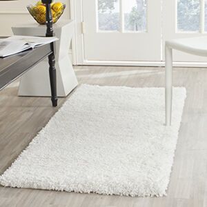 Safavieh Shaggy Rug for Living Room, Dining Room, Bedroom California Shag Collection, High Pile, in White, 69 X 152 cm Safavieh Shaggy Rug for Living Room, Dining Room, Bedroom California Shag Collection, High Pile, in White, 69 X 152 cm