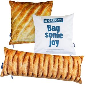 icon Greggs Cushion Set, 43cm x 43cm, 78cm x 30cm, Water Resistant, Indoor Outdoor Cushions Filled, Novelty Gifts, Uni Room Essentials icon Greggs Cushion Set, 43cm x 43cm, 78cm x 30cm, Water Resistant, Indoor Outdoor Cushions Filled, Novelty Gifts, Uni Room Essentials