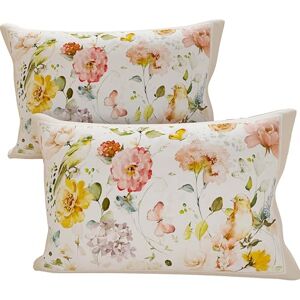 PETTI Artigiani Italiani Bed Pillowcases, Pair of Pillowcases 50 x 80 cm, Pillow Case, Hypoallergenic Microfibre Pillowcases, Made in Italy, Cream Floral Pillowcases PETTI Artigiani Italiani Bed Pillowcases, Pair of Pillowcases 50 x 80 cm, Pillow Case, Hypoallergenic Microfibre Pillowcases, Made in Italy, Cream Floral Pillowcases