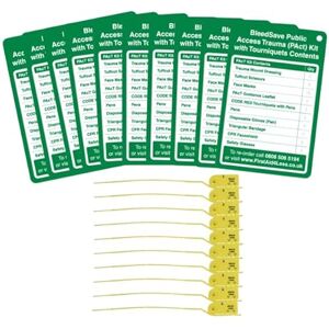 BLEEDSAVE Public Access Trauma Kit Inspection Tag Pack (Tourniquet) – Tags + Tamper Ties Pact Kit Tourniquet Checklist 130×85 mm (10 Pack) BLEEDSAVE Public Access Trauma Kit Inspection Tag Pack (Tourniquet) – Tags + Tamper Ties Pact Kit Tourniquet Checklist 130×85 mm (10 Pack)