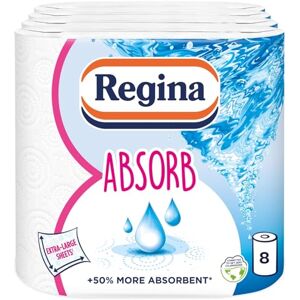 Regina Absorb Kitchen Towels – 8 Rolls Per Pack, Super Absorbent 2-ply Kitchen Towels, 75 Sheets Per Roll, Extra-large Sheets, 50percent More Than Previous XXL Products, Easy Open Pack Regina Absorb Kitchen Towels – 8 Rolls Per Pack, Super Absorbent 2-ply Kitchen Towels, 75 Sheets Per Roll, Extra-large Sheets, 50percent More Than Previous XXL Products, Easy Open Pack