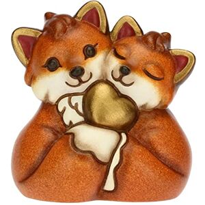 THUN , Hand Decorated Ceramic Favor with Iconic Pair of Fox and Golden Heart, Symbol of Love, Favor Line, 4,8x3,5x5 cm h THUN , Hand Decorated Ceramic Favor with Iconic Pair of Fox and Golden Heart, Symbol of Love, Favor Line, 4,8x3,5x5 cm h