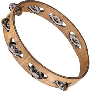 Meinl Percussion Traditional Wood Tambourine 1-Row Tambourine 10-inch Diameter Siam Oak / Steel, Walnut Brown / Natural (TA1WB) Meinl Percussion Traditional Wood Tambourine 1-Row Tambourine 10-inch Diameter Siam Oak / Steel, Walnut Brown / Natural (TA1WB)