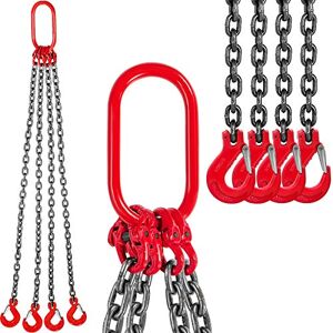 Summile 4 Legs 2Mx8MM Chain Sling 4T 5/16inch Chain Lifting Sling 8800LBS High Temperature Resistance (4T/ 6.5ft/4 Legs) Summile 4 Legs 2Mx8MM Chain Sling 4T 5/16inch Chain Lifting Sling 8800LBS High Temperature Resistance (4T/ 6.5ft/4 Legs)
