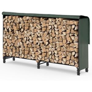 VOUNOT Firewood Log Rack with Waterproof Cover, Metal Log Store Outdoor, 200 x 115 x 40 cm, Green VOUNOT Firewood Log Rack with Waterproof Cover, Metal Log Store Outdoor, 200 x 115 x 40 cm, Green