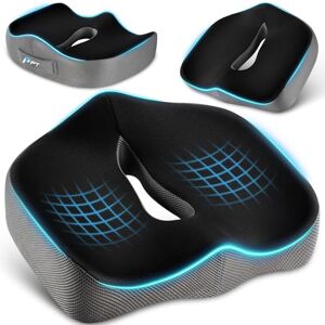 POOTACK Seat Cushions Memory Foam Office Chair Cushion with Ergonomic Design, Non-Slip Car Seat Cushion Pad for Long Sitting, Gaming, Travel and Home Use POOTACK Seat Cushions Memory Foam Office Chair Cushion with Ergonomic Design, Non-Slip Car Seat Cushion Pad for Long Sitting, Gaming, Travel and Home Use