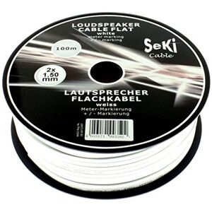 SeKi Speaker Cable Flat 2 x 1.5 mm² – White – 100 m Spool – CCA – Audio Cable – Speaker Cable SeKi Speaker Cable Flat 2 x 1.5 mm² – White – 100 m Spool – CCA – Audio Cable – Speaker Cable