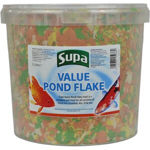 Supa Value Pond Flake Fish Food 5 Litre Bucket Provides A Nutritionally Balanced Diet For Koi, Carp and Other Pond Coldwater Fish. Supa Value Pond Flake Fish Food 5 Litre Bucket Provides A Nutritionally Balanced Diet For Koi, Carp and Other Pond Coldwater Fish.