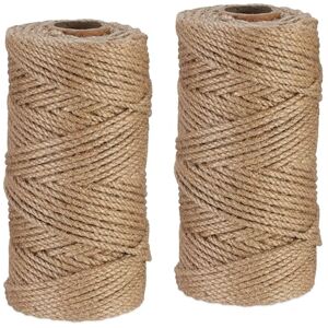 Relaxdays Natural Rope, 2X Set, Jute, Plant, Twine, Handicraft, Garden Decorations, Hessian Thread, 4mm Thick, 100m Long, 19 x 9.5 cm Relaxdays Natural Rope, 2X Set, Jute, Plant, Twine, Handicraft, Garden Decorations, Hessian Thread, 4mm Thick, 100m Long, 19 x 9.5 cm