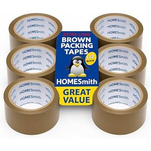 HomeSmith 12 Rolls Extra Long Brown Tape – 48mm x 132m Packing & Parcel Tape, Heavy Duty for Boxes, Moving, Office and Commercial Packaging HomeSmith 12 Rolls Extra Long Brown Tape – 48mm x 132m Packing & Parcel Tape, Heavy Duty for Boxes, Moving, Office and Commercial Packaging