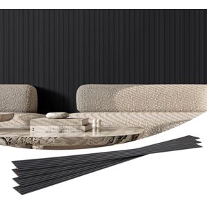 VEVOR Wood Slat Acoustic Panels, 8 PCS 96 x 6 inch, WPC Accent Wooden Wall Panels for Modern Interior Wall, Faux Wood Wall Board Panels for Stylish Decor and Noise Reduction, Matte Black VEVOR Wood Slat Acoustic Panels, 8 PCS 96 x 6 inch, WPC Accent Wooden Wall Panels for Modern Interior Wall, Faux Wood Wall Board Panels for Stylish Decor and Noise Reduction, Matte Black
