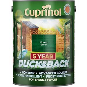 Cuprinol Ducksback 5 Year Waterproof for Sheds and Fences, 5 L Forest Green Cuprinol Ducksback 5 Year Waterproof for Sheds and Fences, 5 L Forest Green