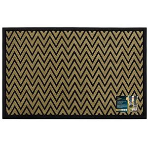 JVL Vienna Rubber Backed Scraper Doormat, 60x90cm, Zigzag JVL Vienna Rubber Backed Scraper Doormat, 60x90cm, Zigzag