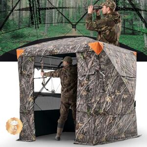 VEVOR Hunting Blind, 4-5 Person See Through Ground Blinds with Carrying Bag, 270 Degree Portable Camouflage Tent, Durable Concealed Shelter with Silent Magnetic Door and Window, for Turkey and Deer VEVOR Hunting Blind, 4-5 Person See Through Ground Blinds with Carrying Bag, 270 Degree Portable Camouflage Tent, Durable Concealed Shelter with Silent Magnetic Door and Window, for Turkey and Deer