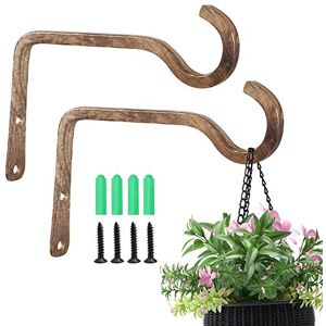 RIGHT+LEFT 2 Pack 6 Inch Premium Decorative Metal Iron Wall Hook, Rustic Plant Hanger, Indoor Outdoor Gardening Bracket Hook, for Planters, Bird Feeders, Lanterns, Wind Chimes (Coffee) RIGHT+LEFT 2 Pack 6 Inch Premium Decorative Metal Iron Wall Hook, Rustic Plant Hanger, Indoor Outdoor Gardening Bracket Hook, for Planters, Bird Feeders, Lanterns, Wind Chimes (Coffee)