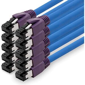 1aTTack.de 0.25m Cat.8 network cable CAT8 cable CAT 8 2000 MHz 40 Gbit s 40GBase-T high end Poe+ patch cable Ethernet cable AWG24 copper LSZH blue 10 pieces 0.25m 1aTTack.de 0.25m Cat.8 network cable CAT8 cable CAT 8 2000 MHz 40 Gbit s 40GBase-T high end Poe+ patch cable Ethernet cable AWG24 copper LSZH blue 10 pieces 0.25m