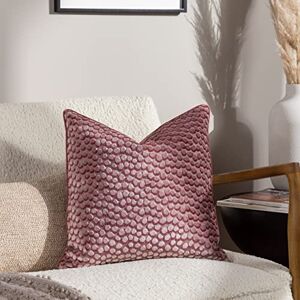 Hoem Lanzo Cut Velvet Piped Feather Filled Cushion Twin Pack, Plaster Pink, 45 x 45cm Hoem Lanzo Cut Velvet Piped Feather Filled Cushion Twin Pack, Plaster Pink, 45 x 45cm