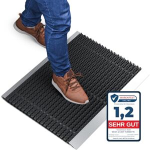 WEST & EAST Outdoor mat aluminium with black brushes 40 x 60 cm, dirt trapper mat, outdoor mat, aluminium outdoor doormat, outdoor scraper mat, washable, brush mat for outdoors, scraper WEST & EAST Outdoor mat aluminium with black brushes 40 x 60 cm, dirt trapper mat, outdoor mat, aluminium outdoor doormat, outdoor scraper mat, washable, brush mat for outdoors, scraper