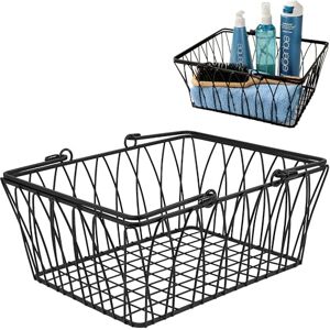 Spectrum Farmer’s Market-Style Wire Basket for Organizing Bathroom, Pantry & Craft Room, Metal, Black, M Spectrum Farmer’s Market-Style Wire Basket for Organizing Bathroom, Pantry & Craft Room, Metal, Black, M