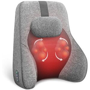 COMFIER Back Support Pillow for Office Chair Car, Lumbar Support Cushion with 4 Shiatsu Massage Heads & Heating Function, Memory Foam Back Support Cushion for Office Chair-Gray COMFIER Back Support Pillow for Office Chair Car, Lumbar Support Cushion with 4 Shiatsu Massage Heads & Heating Function, Memory Foam Back Support Cushion for Office Chair-Gray