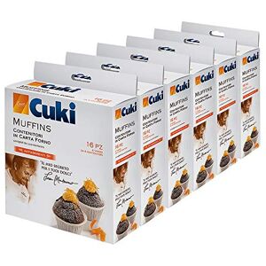 Cuki Muffins Oven Paper Containers Ø7.9 x H3.5 cm 4 Trays of 4 Containers 6 Packs of 16 Pieces Cuki Muffins Oven Paper Containers Ø7.9 x H3.5 cm 4 Trays of 4 Containers 6 Packs of 16 Pieces
