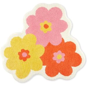 TOWN & COUNTRY PLAY Blossom Retro Daisy Flower Shaped Bath Mat, Absorbent Tufted Floor Mat, Non-Slip Backing, Machine Washable, Pink/Orange/Yellow, 31.5"x31.5 TOWN & COUNTRY PLAY Blossom Retro Daisy Flower Shaped Bath Mat, Absorbent Tufted Floor Mat, Non-Slip Backing, Machine Washable, Pink/Orange/Yellow, 31.5"x31.5