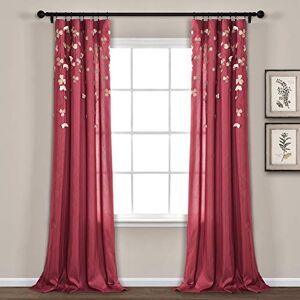Lush Decor Curtain Panel for Living, Bedroom, Dining Room (Single), Polyester, Red, 42" W x 84" L (Pack of 1) Lush Decor Curtain Panel for Living, Bedroom, Dining Room (Single), Polyester, Red, 42" W x 84" L (Pack of 1)